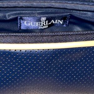 Guerlain Paris Cosmetic Make-up Skincare Bag Travel Pouch Navy Blue White Vinyl